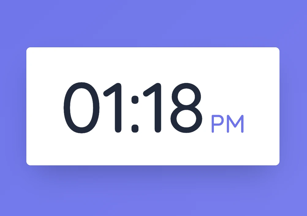 Sabura digital clock with the current time