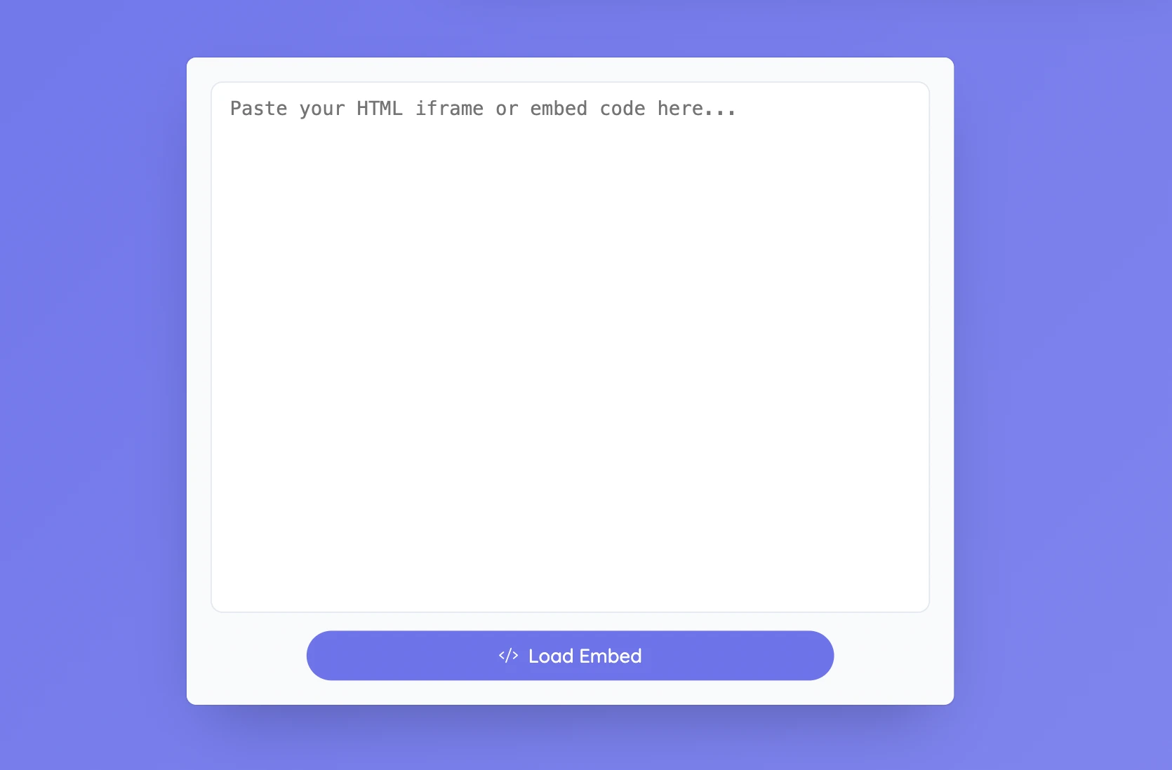 Herramienta de contenido incrustado de Sabura lista para recibir código