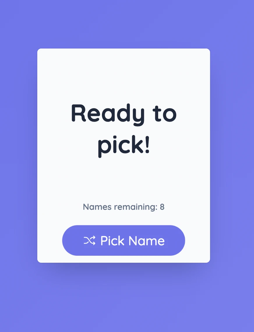 Sabura Name Picker ready to select a name