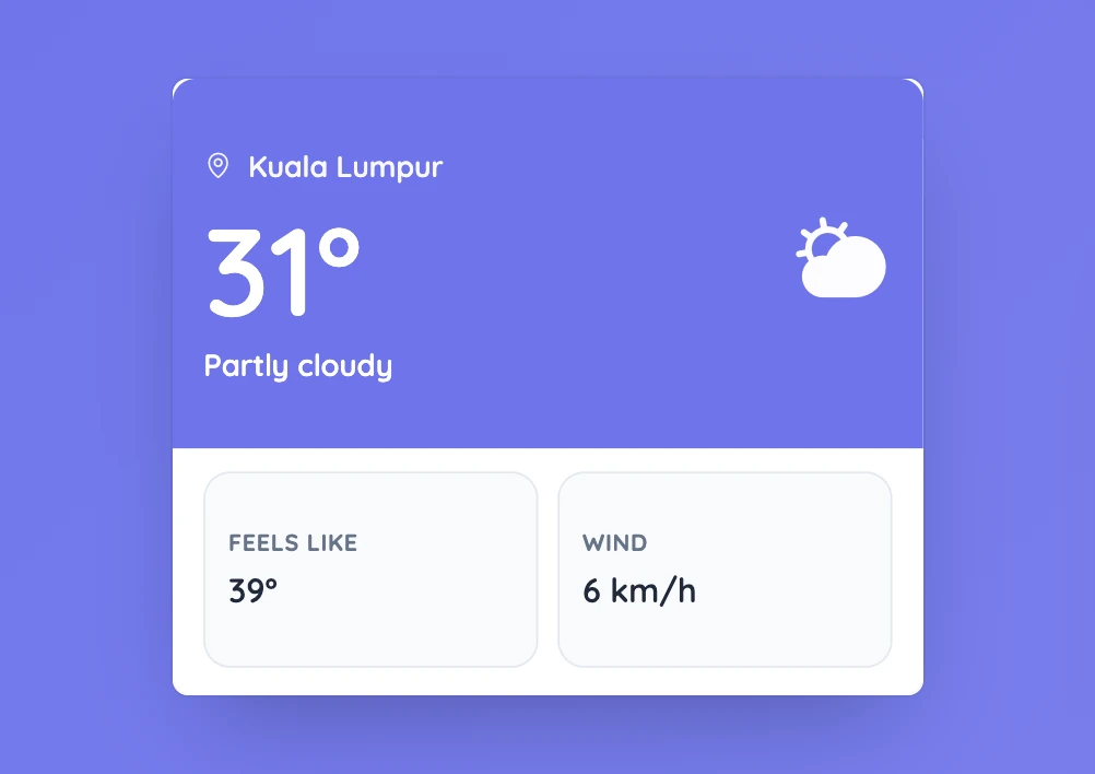 El tiempo en Kuala Lumpur en la herramienta de Sabura